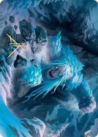Icehide Troll Art Card (Gold-Stamped Signature) [Kaldheim: Art Series] | Grognard Games