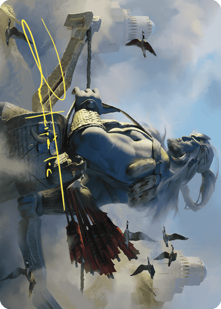 Skybeast Tracker Art Card (Gold-Stamped Signature) [Wilds of Eldraine Art Series] | Grognard Games