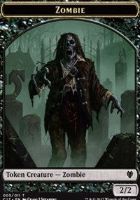 Zombie (005) // Gold (010) Double-sided Token [Commander 2017 Tokens] | Grognard Games