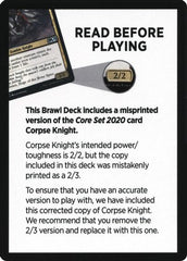 Corpse Knight Reminder Card (Knights' Charge Brawl Deck) [Core Set 2020 Tokens] | Grognard Games