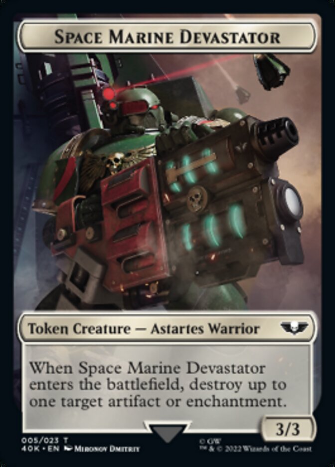 Soldier (002) // Space Marine Devastator Double-sided Token (Surge Foil) [Universes Beyond: Warhammer 40,000 Tokens] | Grognard Games