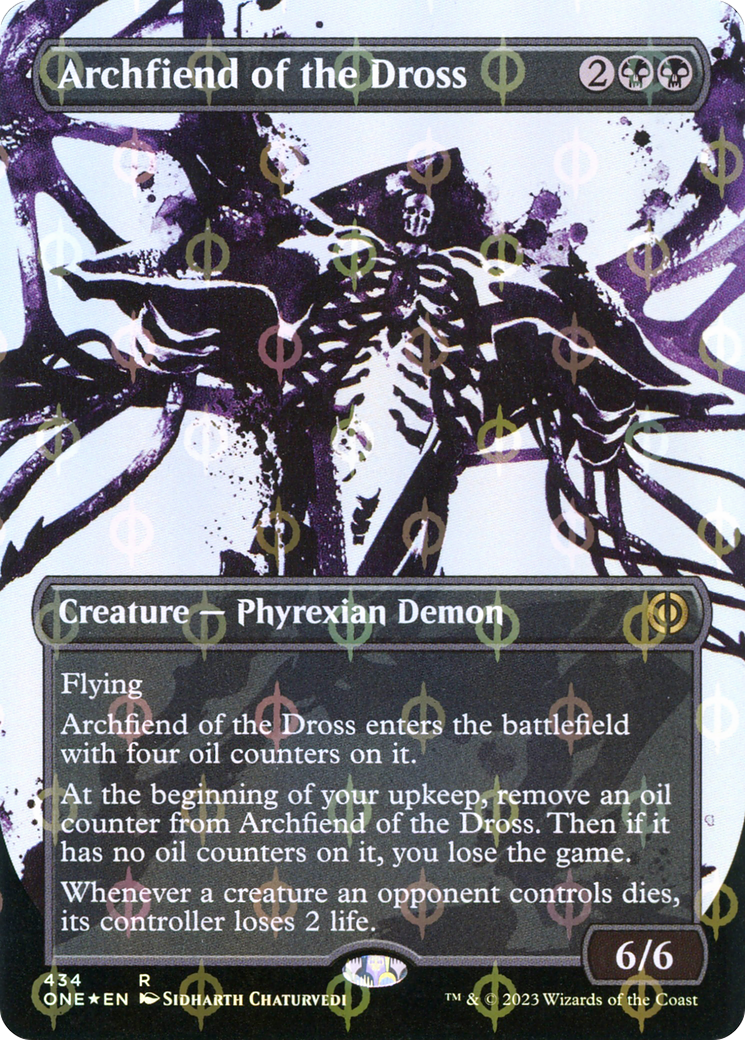 Archfiend of the Dross (Borderless Ichor Step-and-Compleat Foil) [Phyrexia: All Will Be One] | Grognard Games