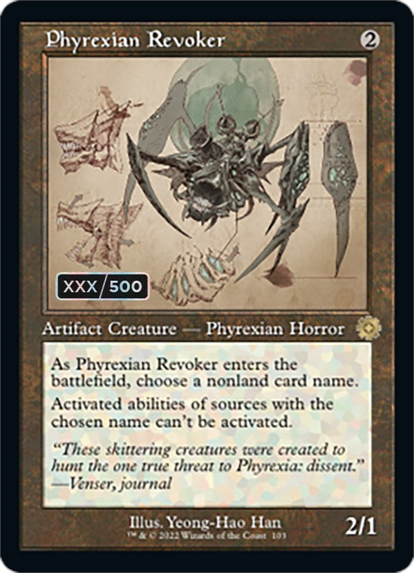 Phyrexian Revoker (Retro Schematic) (Serial Numbered) [The Brothers' War Retro Artifacts] | Grognard Games