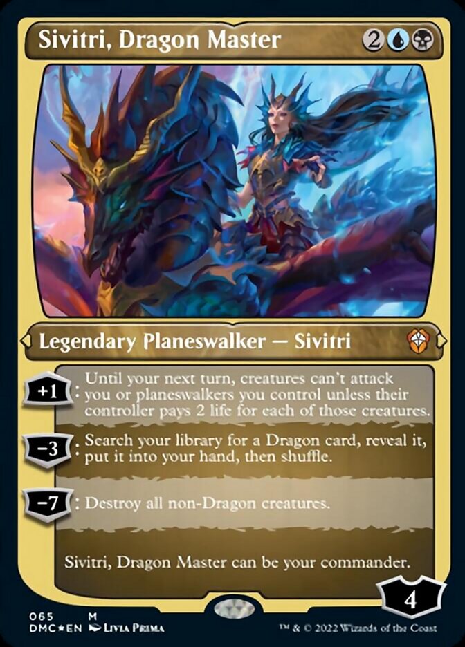 mtg dominaria united card list price Mtg Dominaria United Commander Mythic Rare Sivitri, Dragon Master (Etched Foil)