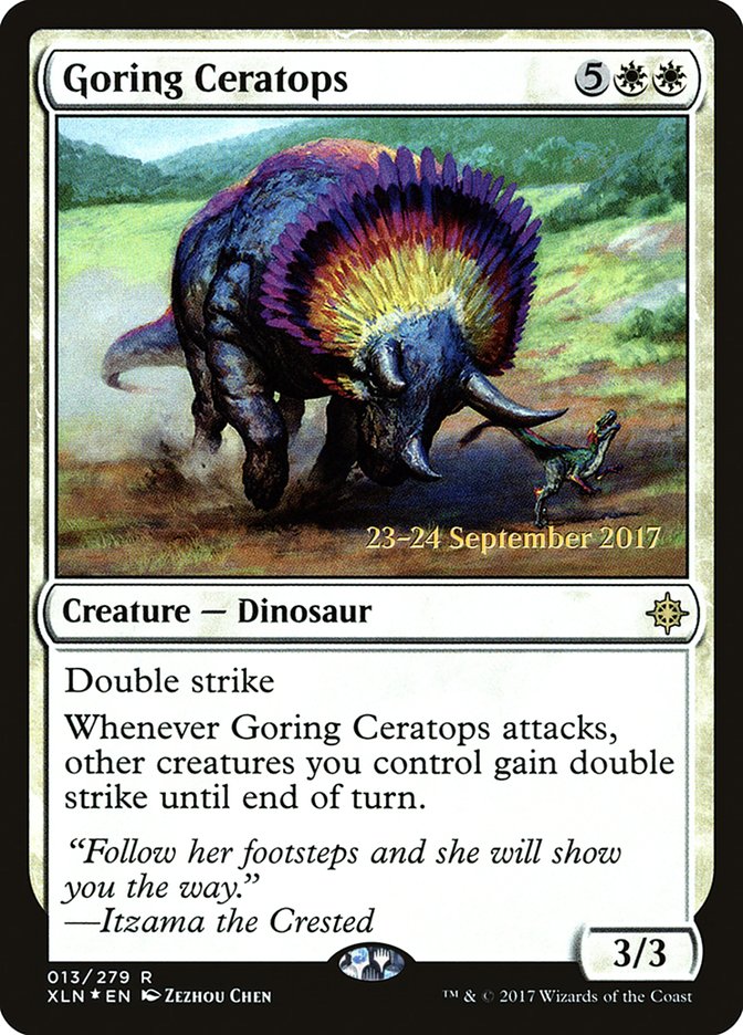 Goring Ceratops  [Ixalan Prerelease Promos] | Grognard Games