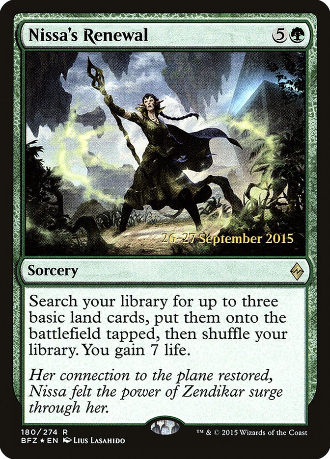 Nissa's Renewal  [Battle for Zendikar Prerelease Promos] | Grognard Games