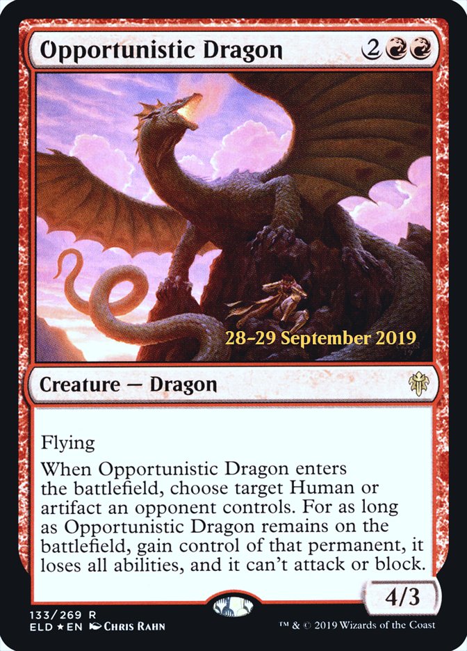 Opportunistic Dragon  [Throne of Eldraine Prerelease Promos] | Grognard Games