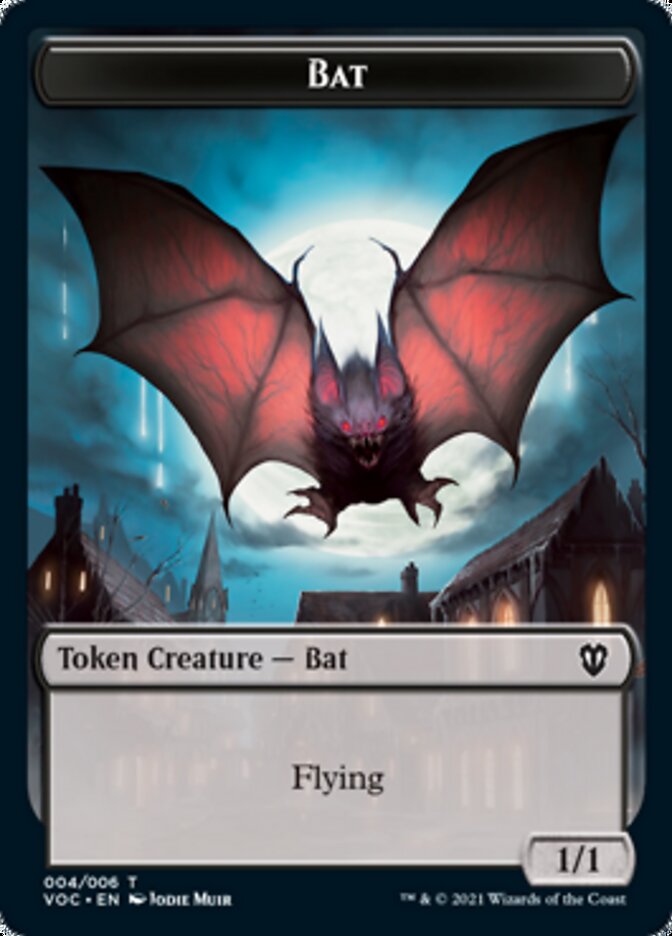Blood // Bat Double-sided Token [Innistrad: Crimson Vow Commander Tokens] | Grognard Games