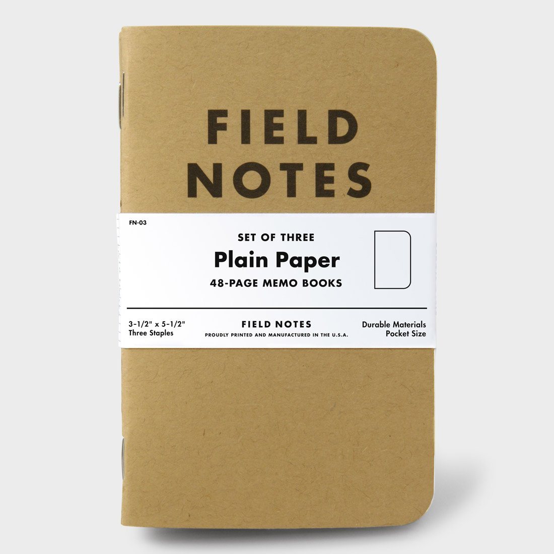 Field Notes Memo Book 3-pack Plain paper | Grognard Games