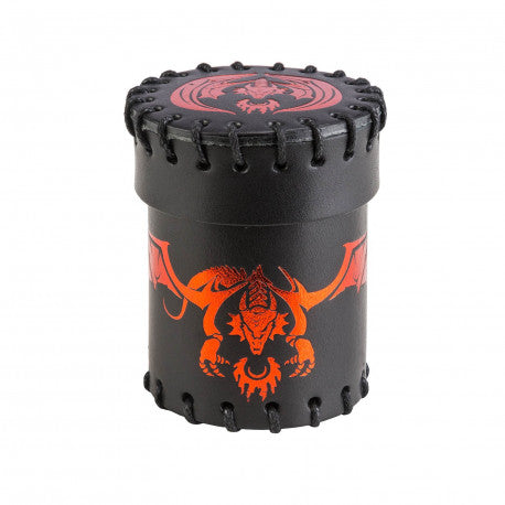 Flying Dragon Black & red Leather Dice Cup | Grognard Games