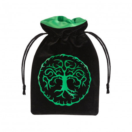 Forest Black & green Velour Dice Bag | Grognard Games