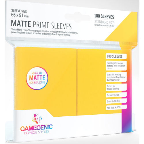 Gamegenic GG1032  Matte Prime Sleeves Yellow | Grognard Games