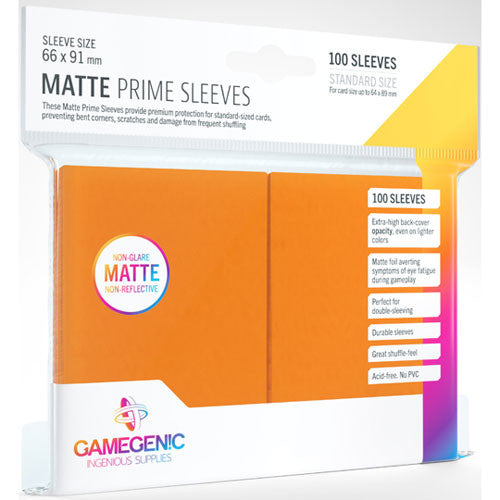Gamegenic GG1035 Matte Prime Sleeves Orange | Grognard Games