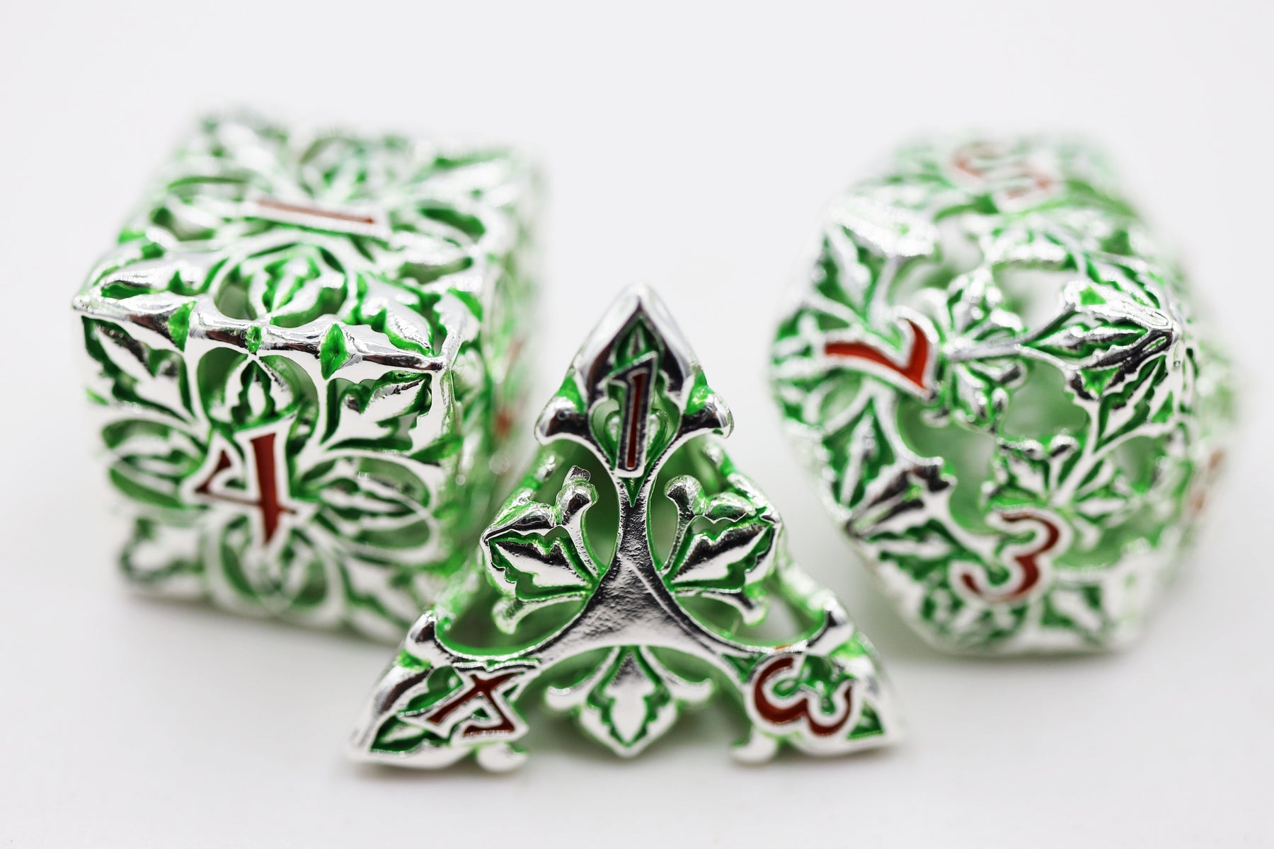 Foam Brain Games Fleur De Lis: Green Hollow RPG Metal Dice Set | Grognard Games