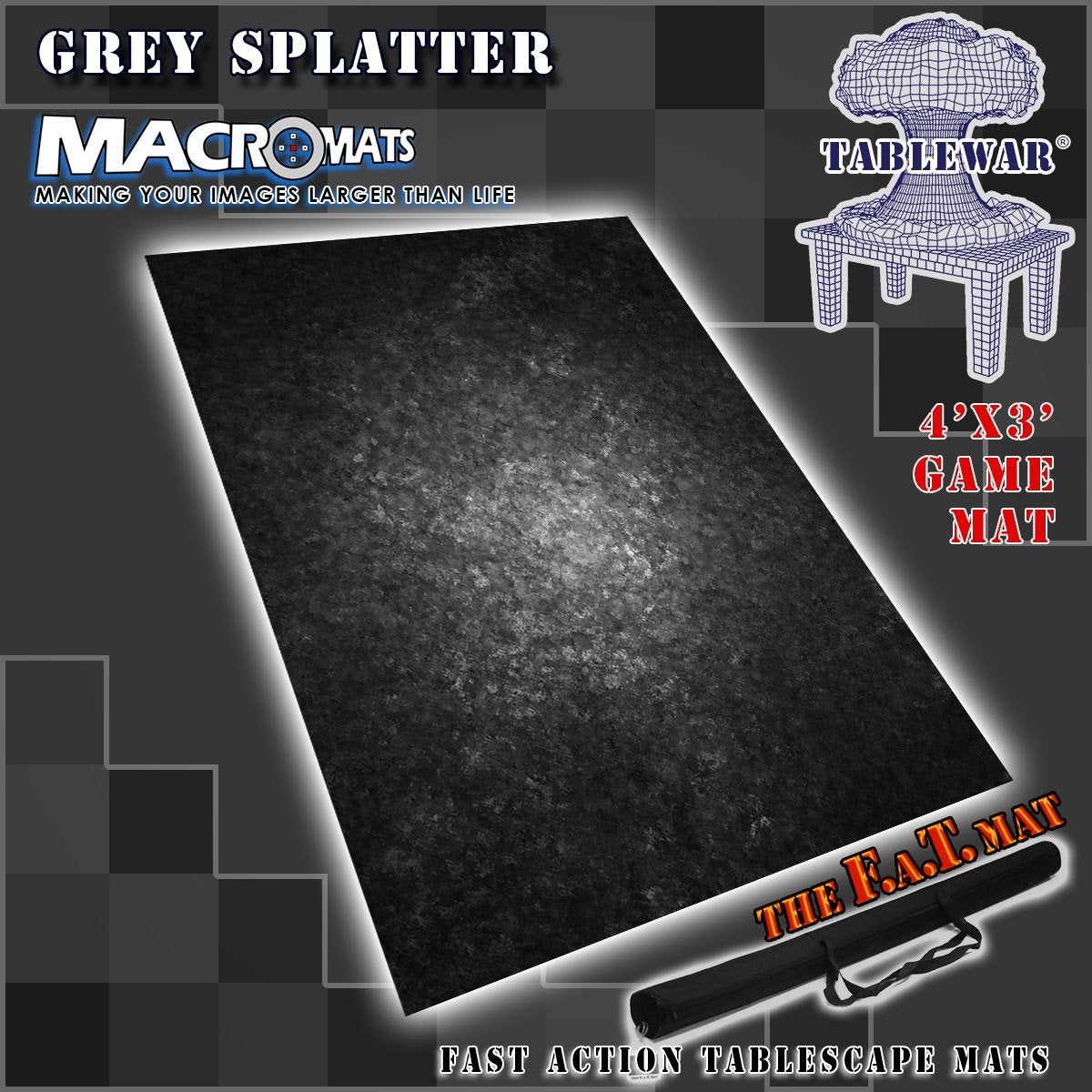 MacroMats Grey Splatter 4' x 3' | Grognard Games