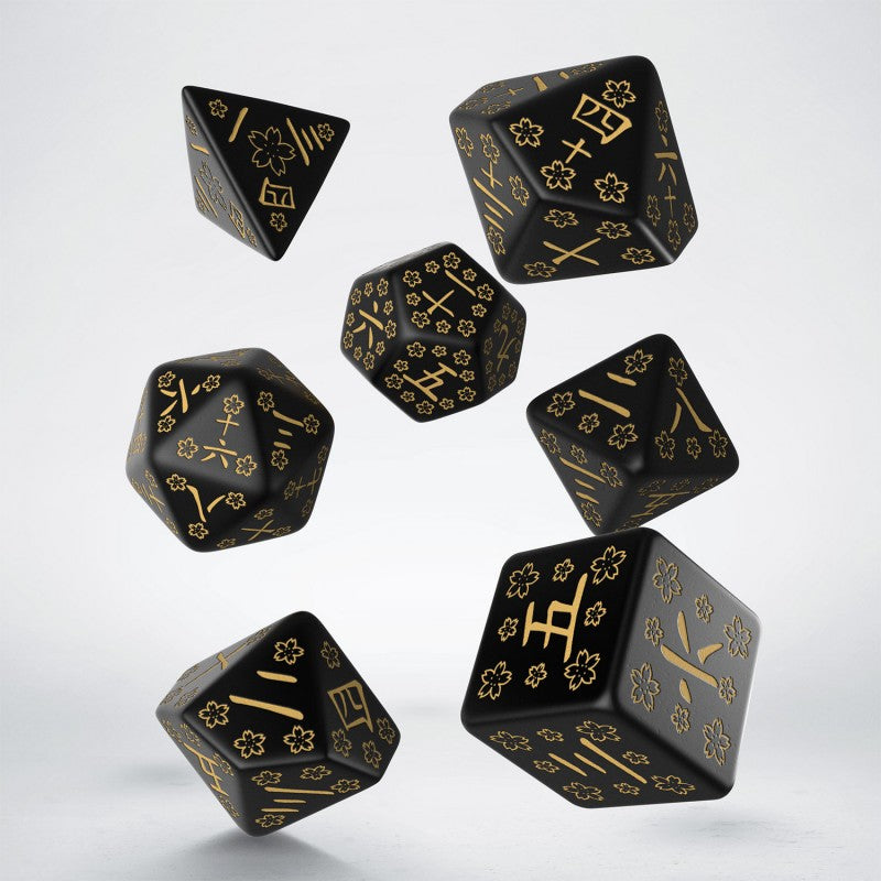 Q Workshop Japanese Dice Set: Deep Night Firefly | Grognard Games