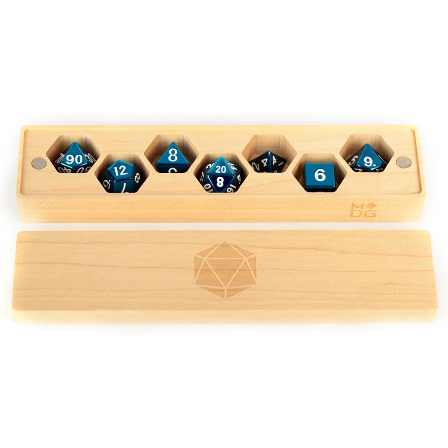 Metallic Dice Games Dice Vault Maple | Grognard Games