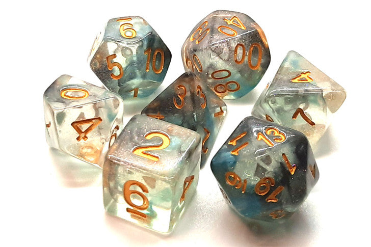 Old School Dice and Accessories Luminous Dice - Night Shade | Grognard Games