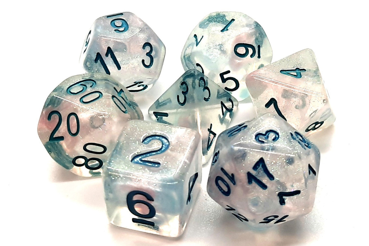 Old School Dice and Accessories Luminous Dice - Blue Winter | Grognard Games