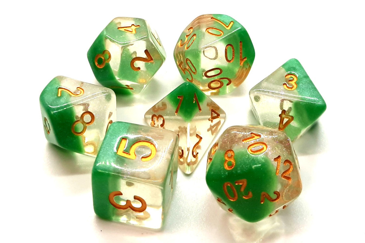 Old School Dice and Accessories Luminous Dice - Morning Mist | Grognard Games