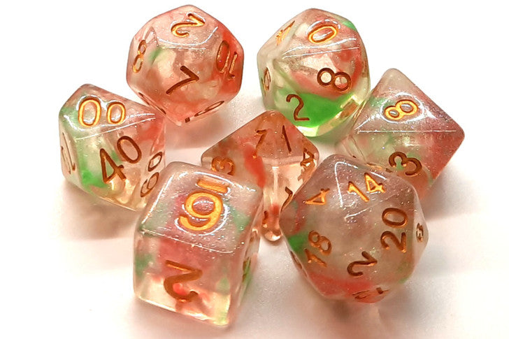 Old School Dice and Accessories Luminous Dice - Rose Garden | Grognard Games