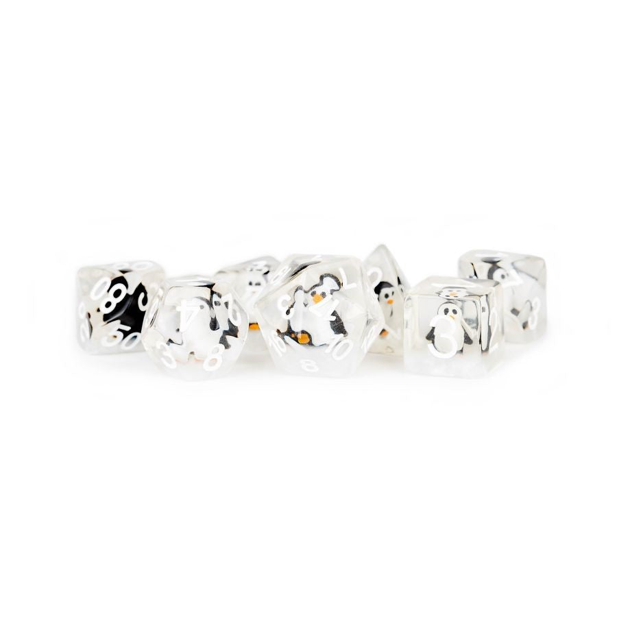 Metallic Dice Games RPG Resin Penguin Dice | Grognard Games