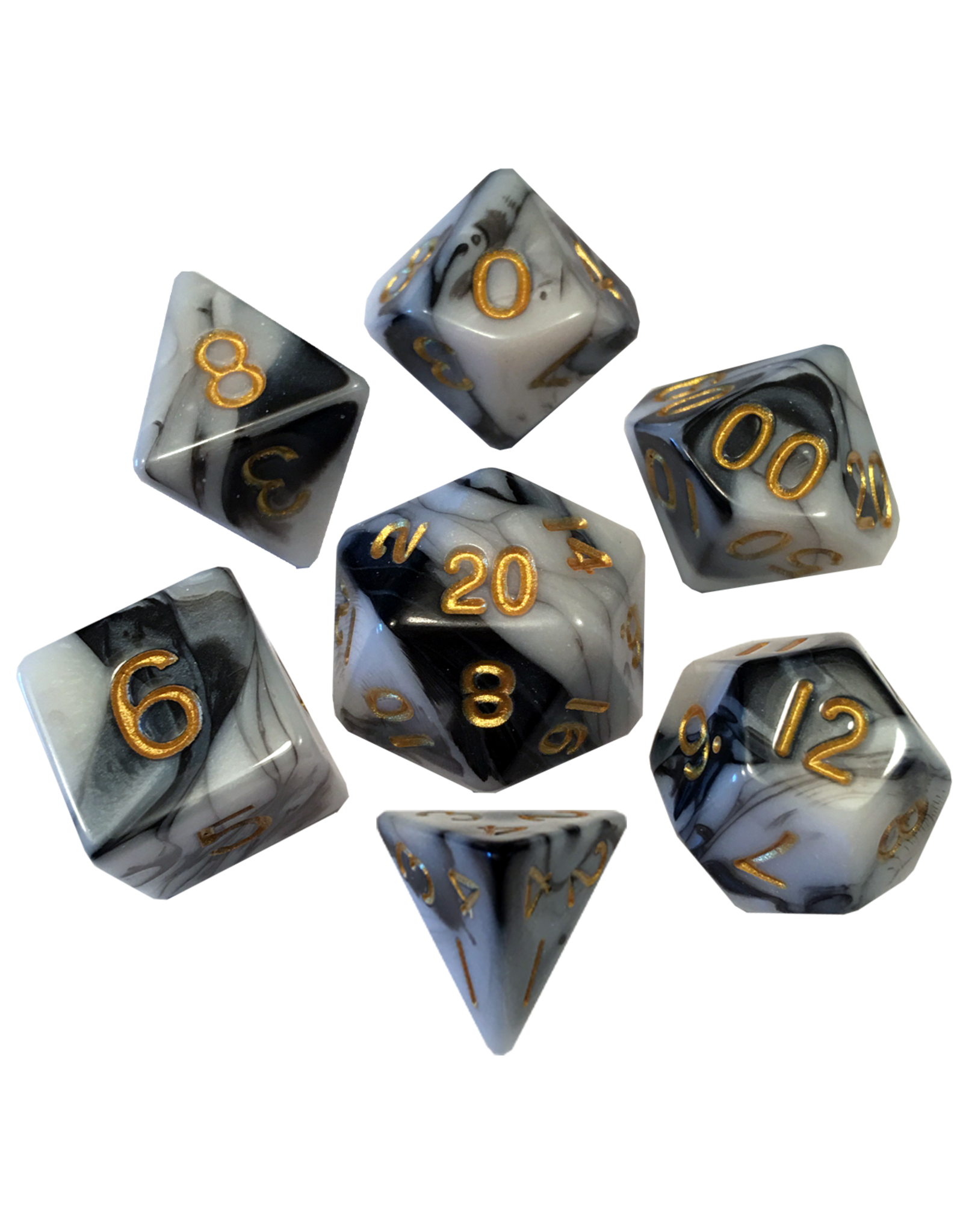 Metallic Dice Games 41038 Marble with Gold Mini | Grognard Games