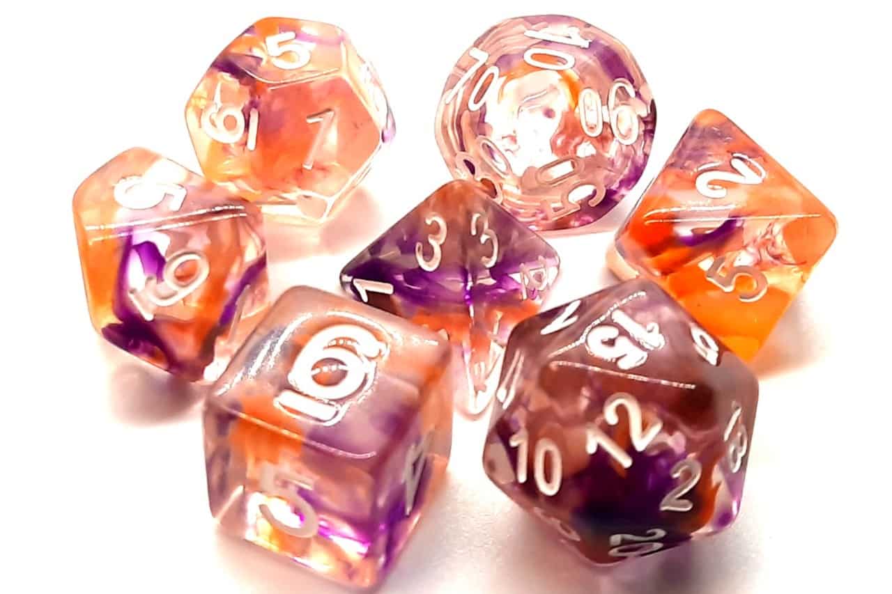 Nebula Dice - Purple and Orange | Grognard Games