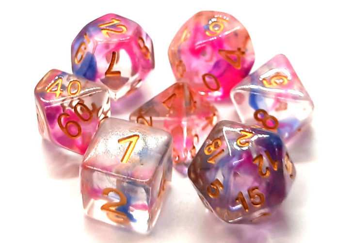 Nebula Dice - Rose Red and Blue | Grognard Games