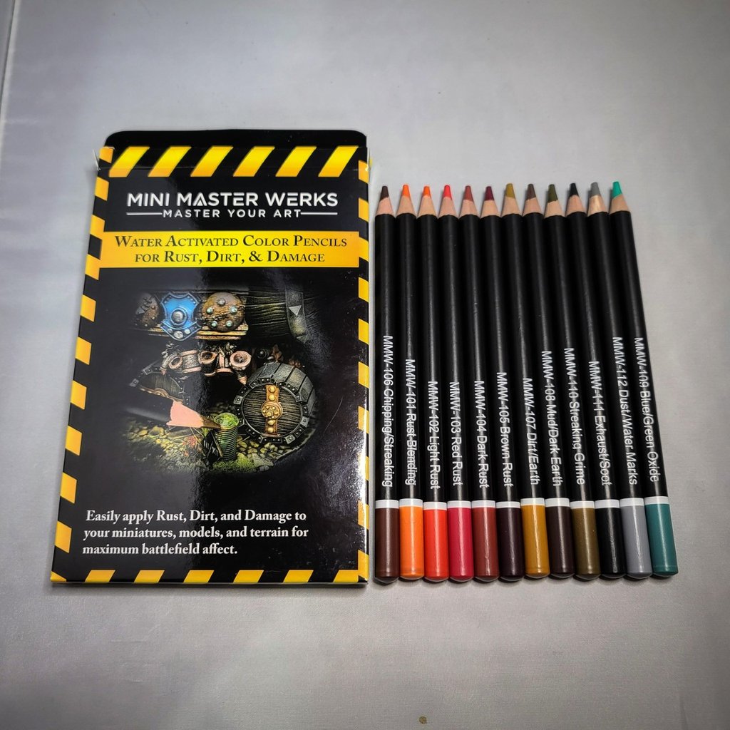 Mini Master Werks Rust Dirt Damage Pencils | Grognard Games