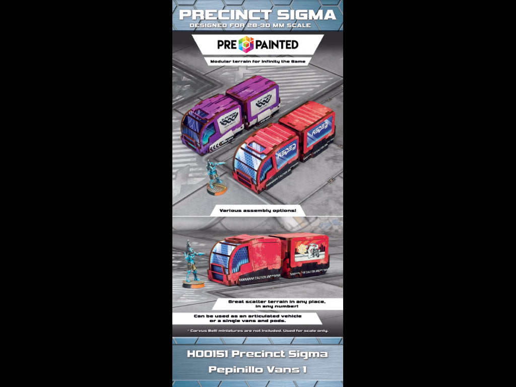 H00151 Precinct Sigma Pepinillo Vans 1 (2) PREPAINTED | Grognard Games