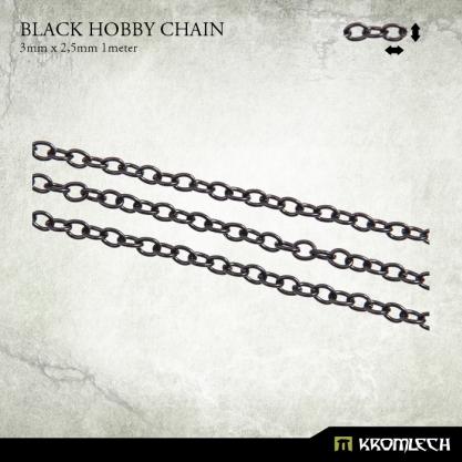 Kromlech Hobby Chain: Black 3mm x 2,5mm (1 meter) | Grognard Games