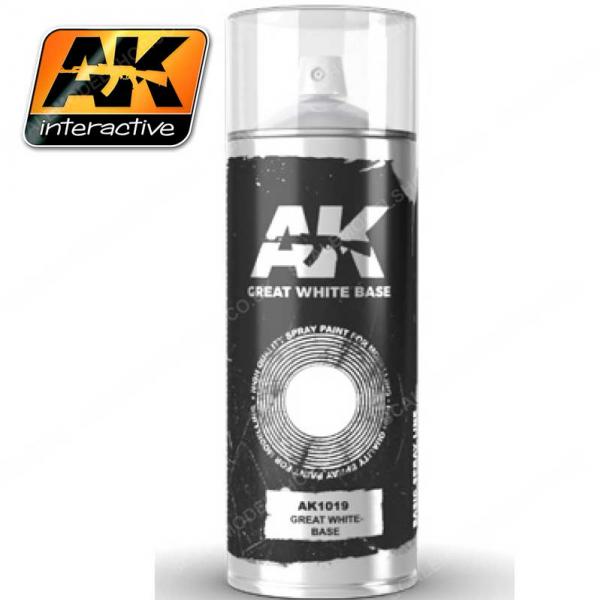 AK Great White Laquer Base Spray 150ml | Grognard Games