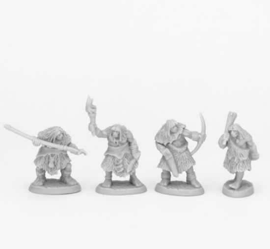 Bones 44086 Bear Tribe Cavemen (4) | Grognard Games