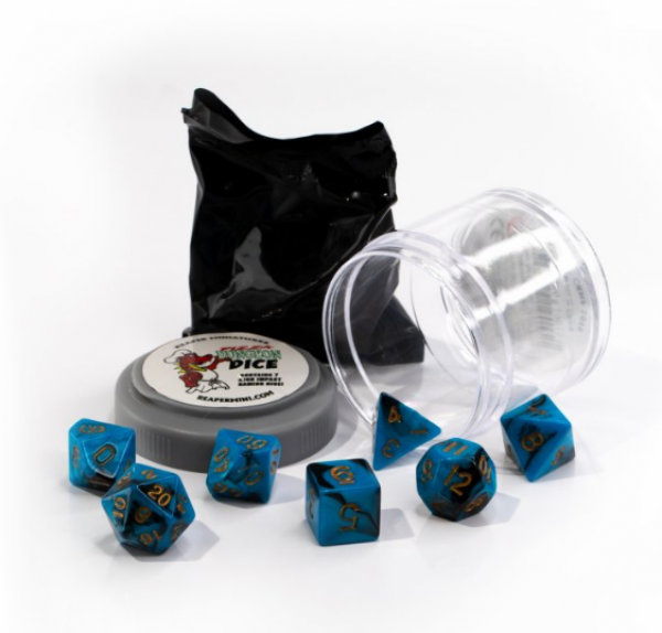 Pizza Dungeon Dice: Dual Blue & Black 19055 | Grognard Games