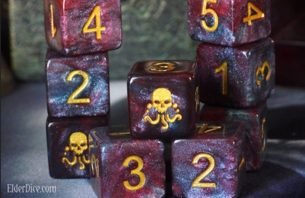 Infinite Black Elder Dice: Yog Sothoth D6 9-die set | Grognard Games