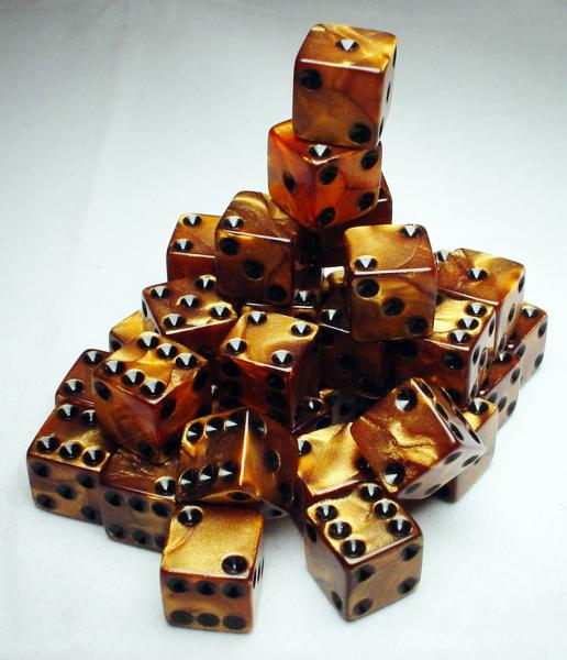 Olympic Dice Bronze 12mm 36 D6 Set | Grognard Games