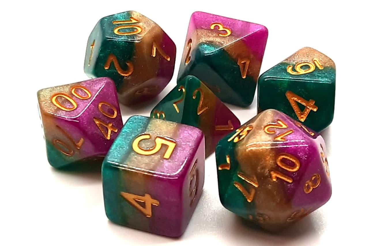 Old School Dice and Accessories Gradient Dice - Queen's Court | Grognard Games