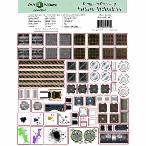 Dungeon Dressing: Dry-Erase Vinyl Stickers - Future Industrial | Grognard Games