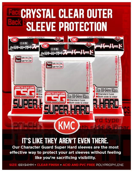 KMC Character Guard Oversleeve- Super Hard Clear (60) | Grognard Games