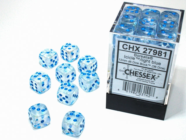 CHX27981 Borealis Icicle light blue 36 D6 set | Grognard Games