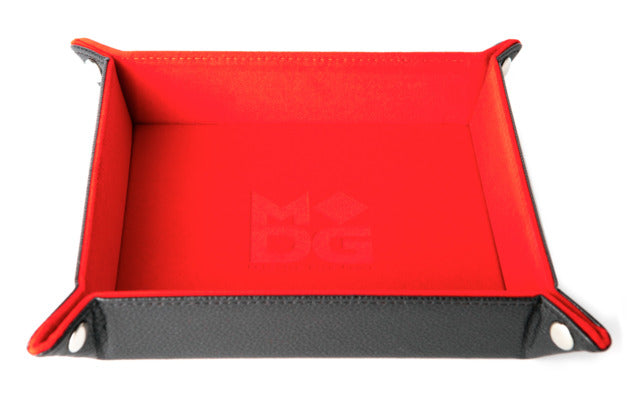Velvet Folding Tray with Leather Back 10x10 Red | Grognard Games
