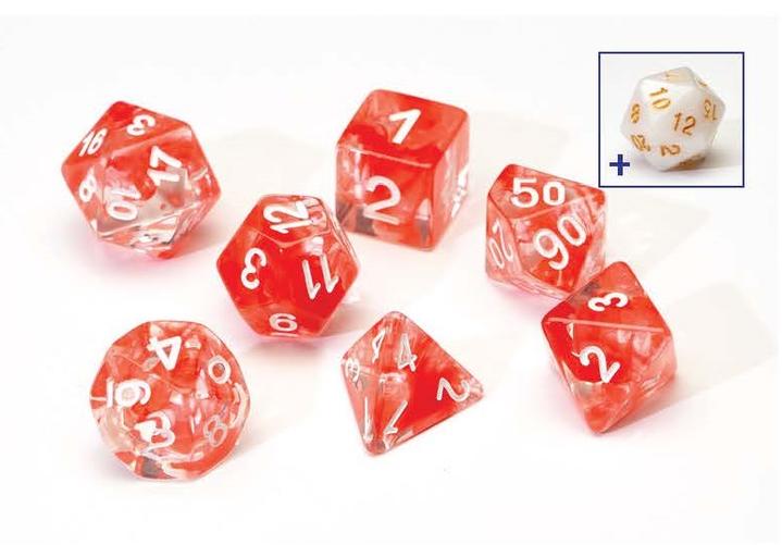 Sirius Cloud Red Acrylic 7 Dice-set | Grognard Games