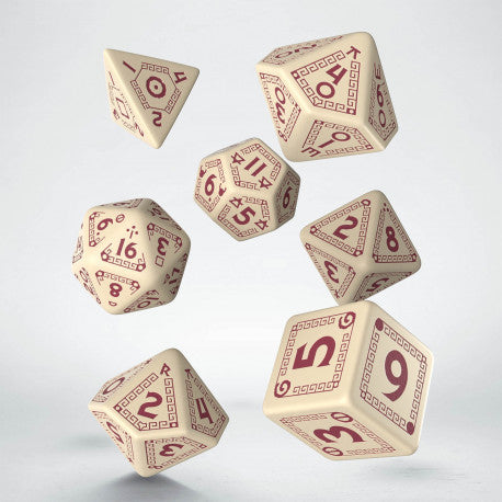 Runequest Dice Set - Bone and Red | Grognard Games