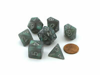 Metallic Dice Games 4177 Stardust Grey/Silver Mini RPG Dice | Grognard Games