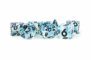 Metallic Dice Games Sharpedge Resin Polyhedral Set Captured Frost | Grognard Games