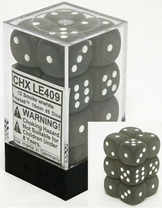 CHXLE409 Frosted Smoke/White - 12 D6 | Grognard Games
