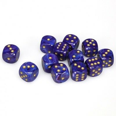 CHX27697 Lustrous Purple/gold 12 D6 Set | Grognard Games