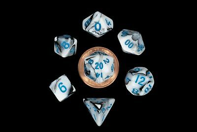 MDG 41032 Marble w/Blue Mini RPG Dice | Grognard Games