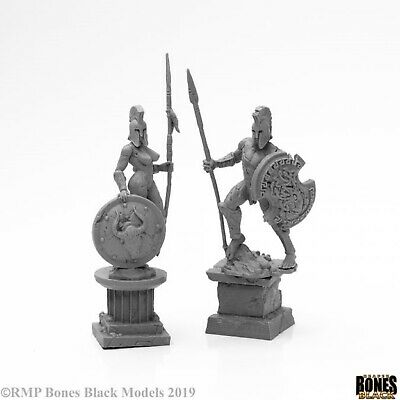 Reaper Bones 44127 Black Living Statues (2) stone | Grognard Games